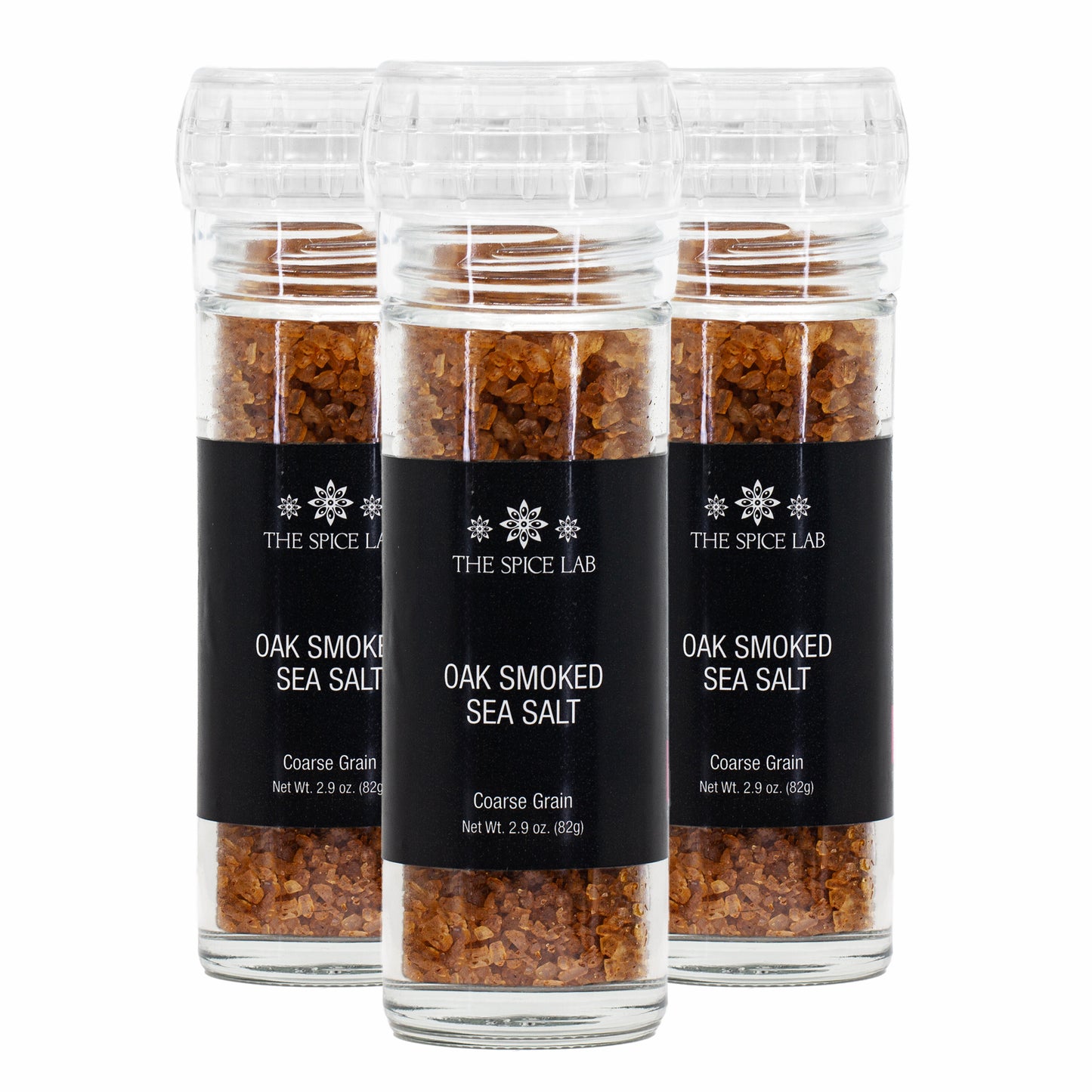 Oak Smoked Sea Salt  (Coarse Grain) with Grinder-3 Pack